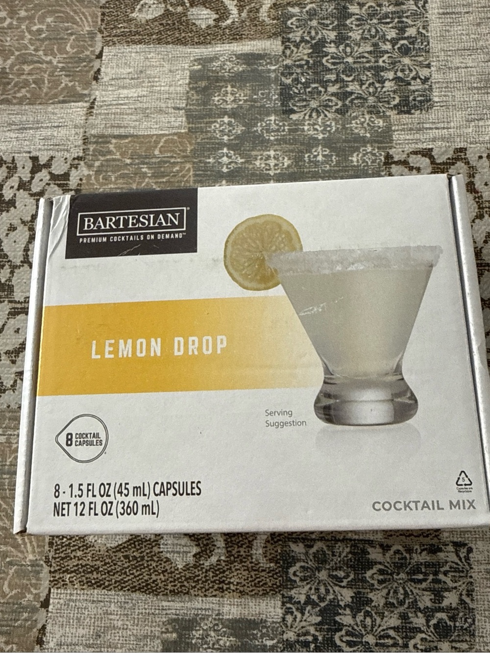 New Sealed Bartesian Lemon Drop  Cocktail Mix 8 Capsules Pods